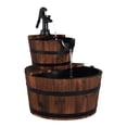 thumbnail image 2 of Wooden Barrel Waterfall Fountain - 2-Tier Outdoor Garden Fountain with Electric Pump - Rustic Patio Decor - 3 Gallon Capacity, 2 of 9