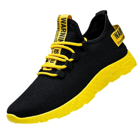 

new home gifts for home New Men s Flying Weaving le Running Shoes Tourist Shoes Leisure Sports Shoes PU Yellow