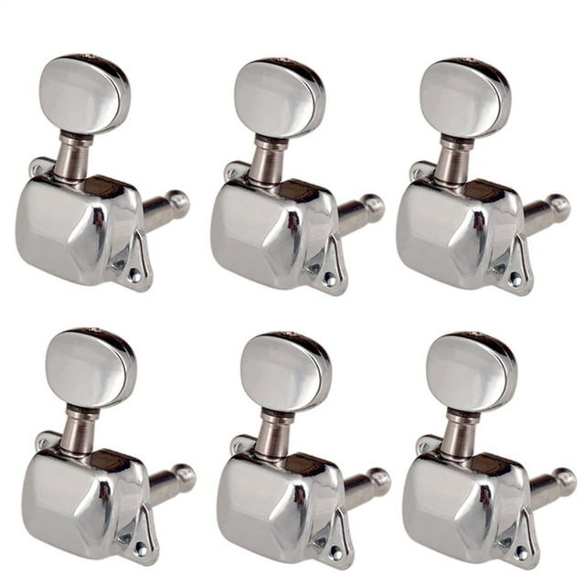 letairis Lot de 6 Chevilles de Réglage de Tête de Machine Demi-Scellées Clés Électroniques 6-strings Tuners de Guitare Boutons Remplacement d'Instrument à Cordes 6 Gauche