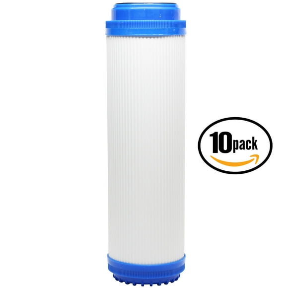 10-Pack Compatible OmniFIlter OB1 Granular Activated Carbon Filter - Universal 10-inch Cartridge for OmniFIlter Water Filter Unit - Model OB1 - Blue Tank - Denali Pure Brand