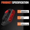 thumbnail image 2 of 2Pack LBXR20 3800mAh Replacement for Black and Decker 20V Lithium Battery Max LB20 LBX20 LST220 LBXR2020-OPE LBXR20B-2 LB2X4020 Cordless Tool Battery, 2 of 7
