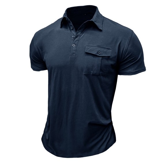 lcziwo Mens Big and Tall Polo Shirts,Men Golf Polo Shirts Basic Solid Short Sleeve Dry Fit Moisture Wicking 4-Way Stretch Summer Athletic Polo Shirts,Blue M