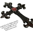 thumbnail image 3 of Urbalabs Western Cast Iron Wall Hanging Rustic Red Bling Concho Cross Fleur De Lis, 3 of 7