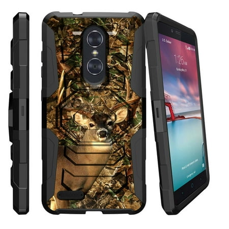 ZTE Zmax Pro Holster Case | Zmax Pro Phone Case [ Armor Reloaded ] Rugged Phone Protector Case with Kickstand + Belt Clip - Deer Hunting