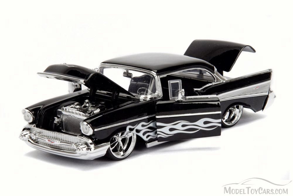 1957 Chevy Bel Air, Black w/ Silver Detail - JADA 99975DP1 - 1/24 Scale  Diecast Model Toy Car (Brand New but NO BOX)