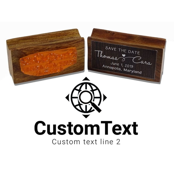 Printtoo Travel Search Logo Design Business Custom Text Wood Mounted Rubber Stamp