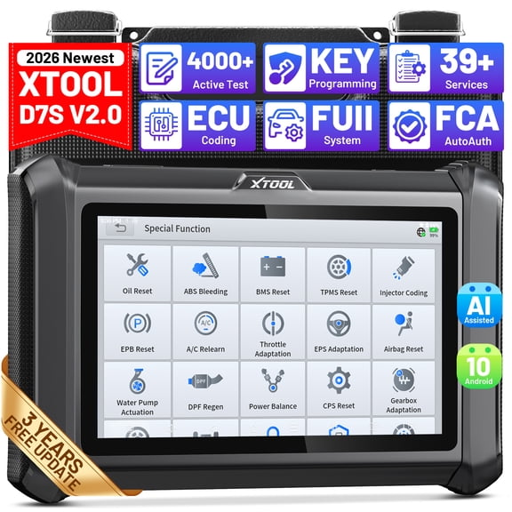 XTOOL D7S Bidirectional Scan Tool OBD2 Scanner Diagnostic Tool with ECU Cod-ing, All System Car Scanner, 39  Resets, FCA, AI-Assisted, Crankshaft Relearn
