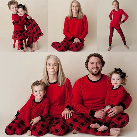 

Hirigin USA Christmas Family Matching Pajamas Set Adult Mens Womens Kids Sleepwear