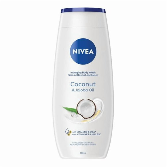 NIVEA Coconut & Jojoba Oil Indulging Body Wash for Women with Diamond Powder | Body Cleanser | Shower Cream for all skin types, Dermatologically tested, 500 mL