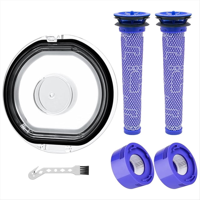 Reemplazos de Tapa del Contenedor de Polvo y Postfiltros y Prefiltros para V7 V8 Aspiradora de Varilla Inalámbrica Animal Absolute