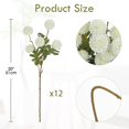 thumbnail image 3 of Flores artificiales Briful 12 unidades de crisantemos blancos con tallos de 53 cm, 3 of 7