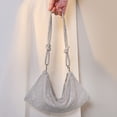 thumbnail image 6 of GROFRY Shoulder Bag Rhinestones Solid Color Female Shiny Handmade Underarm Handbag for Party Gathering Wedding Banquet, 6 of 8