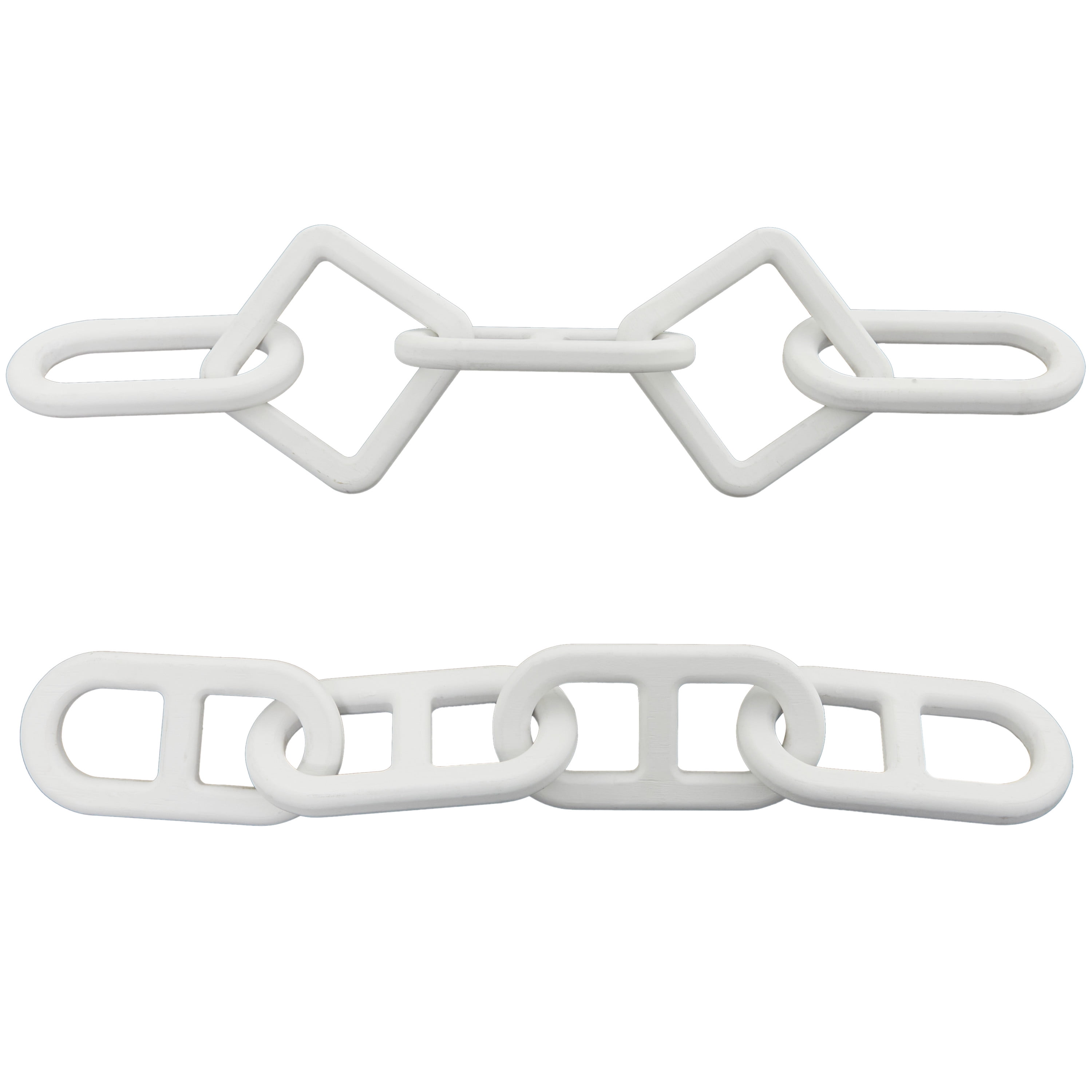27", 25"W White Wood Chain Sculpture, by CosmoLiving by Cosmopolitan (2 Count)