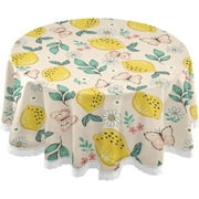 SKYSONIC Lemon Round Tablecloth 60 inch Waterproof Tablecloth Stain Resistant and Wrinkle Decorative Patio Table Cloths for Kitchen Dinning Room Party Home Garden Picnic