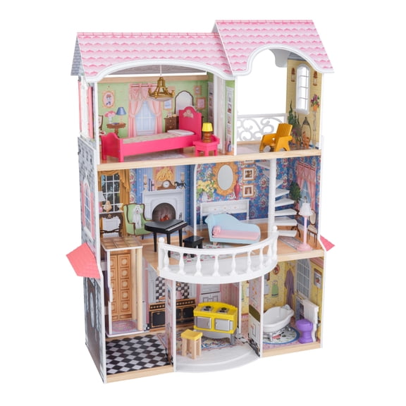 KidKraft Magnolia Mansion Wooden Lights & Sounds Dollhouse with 13 Accessories