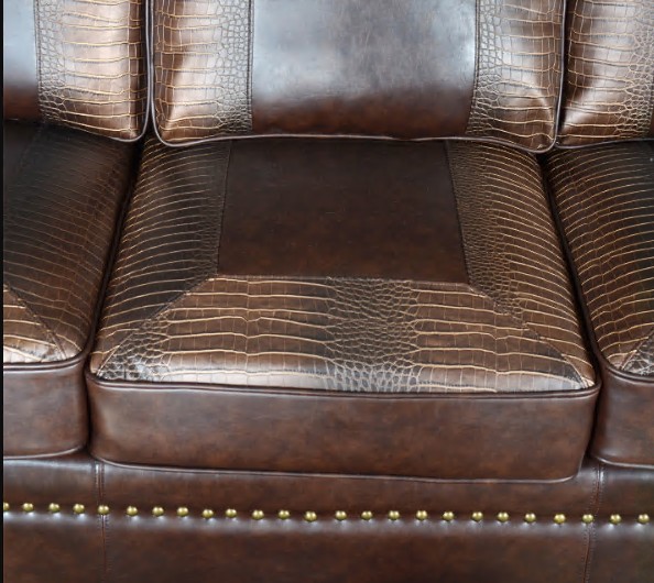 Botswana Croc and Micro Leather Loveseat