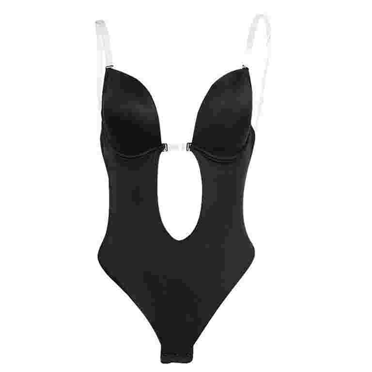 Women Sexy U Plunge Backless Bodysuit Deep V-Neck Seamless Thong Bottom Underwear Padded Push Up Body Shapewear Top for Wedding Party Dress - Walmart.com Women Sexy U Plunge Backless Bodysuit Deep V-Neck Seamless Thong Bottom Underwear Padded Push Up Body Shapewear Top for Wedding Party Dress - Walmart.com