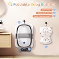 thumbnail image 5 of Doulami Collapsible Baby Bathtub for Infants Baby Tubs for Newborns with Cushion and Thermometer, 0-36 Month(Gray), 5 of 11