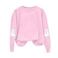 thumbnail image 4 of Jkety Halloween Shirts for Women Long Sleeve Crewneck Casual Dressy Tops Funny Graphic Halloween Fall Fashion Outfits(Pink,L), 4 of 5