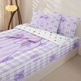 thumbnail image 3 of Homewish Cute Princess Bow Zipper Twin Comforter Sets with Fitted Sheet and 2 Pillowcases For Kids,Girls Ribbon Bow Theme Initial Letter R Zipper Bedding Set,Reversible,4 Pieces, 3 of 7