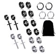 thumbnail image 4 of Ensemble de Boucles d'Oreilles Créoles Mode Croix Non Percée Boucles d'Oreilles à Charnière, 4 of 10