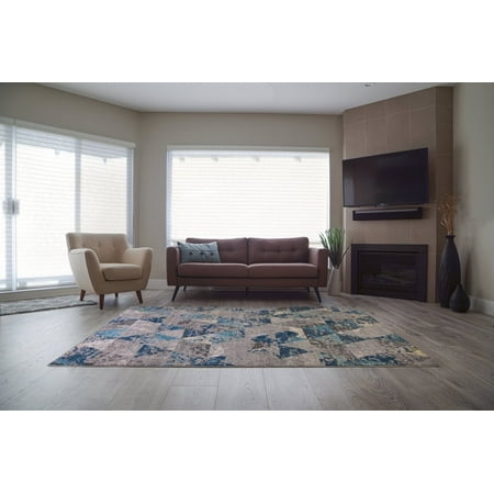 Abstract Geometric Pattern Triangles Area Rug Carpet In Teal Grey 7x10 6 5 X 9 5 200cm X 290cm Walmart Canada
