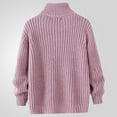 thumbnail image 4 of YLSDY Mens Soft Turtleneck Chunky Sweaters Casual Winter Warm Pullover Classic Cable Knit Slim Fit Jumper Pink L, 4 of 5