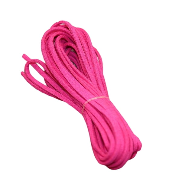 Bewildely Cuerda de gamuza sintética Cuerda de cuero Fabricación de joyas Artesanía Suministros de mano Herramientas de reparación de hilo Artesanía rojo rosa profundo
