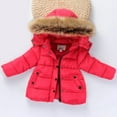 thumbnail image 2 of Curuila Toddler Boys Girls Coats Long Sleeve Solid Zipper Hooded Jacket Mid-Length Outwear Red Size 3-4 Years, 2 of 4
