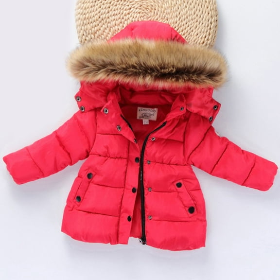 Vedolay Blazer jacket Baby Boy's Chic Open Front Jackets Long Sleeve Winter Thicken Jacket,Red 6-12 Months