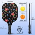 thumbnail image 3 of Pickleball Paddles Set,Pioneer Flower Floral Print Pattern Fiberglass Surface Pickleball Racket Set with 2 Indoor Outdoor Pickleball Balls and Pickleball Bag,Pickle-ball Equipment, 3 of 6
