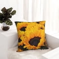 thumbnail image 6 of Yiaed Flower Bush Sunflower Print Pillow Covers Super Soft Decorative Square Throw Pillow Covers Case Cushion Covers for Sofa Couch Bedroom Car Decor（No pillow core）-18"x18", 6 of 7