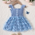 thumbnail image 2 of Robe pour Tout-Petit à Volants Sans Manches, Robe Boutonnée pour Fillette, Robe d'Été de Plage Décontractée, Robe Trapèze, 2 of 9