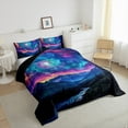 thumbnail image 3 of Feelyou Psychedelic Galaxy Bedding Comforter Set for Teen, 3D Nature Mountain Twin Comforter Sets, Glitter Stars Print Reversible Bedding Set, Lightweight Room Decor, 2 Pieces, 3 of 8
