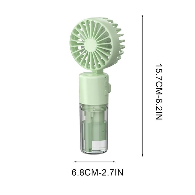 Misting Fan Handheld Portable Neck Fan with 4-Speed Settings, 18.7 cm Foldable Design, 800–1000 mAh Rechargeable Battery, USB Powered
