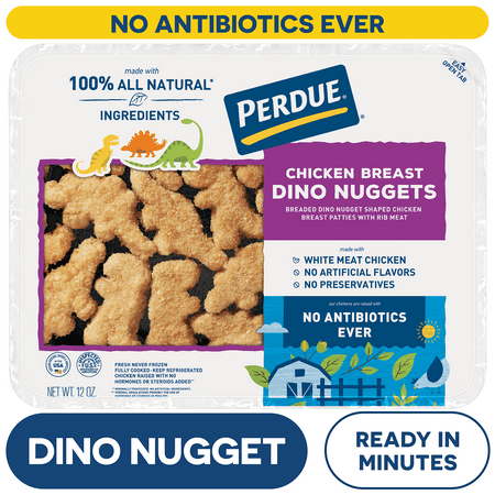 PERDUE® No Antibiotics Ever Refrigerated Dino-Shaped Chicken Breast Nugget Pieces, 12 oz. Tray