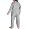 thumbnail image 4 of Mifsaly Womens Plus Size Pajama Sets Lounge 2 Piece Fleece Winter Pjs Outfits Oversized Homewear Long Sleeve Crewneck Warm Sleepwear Cozy Soft Loose Nightwear Casual Loose Pants Fashion Loungewear, 4 of 4