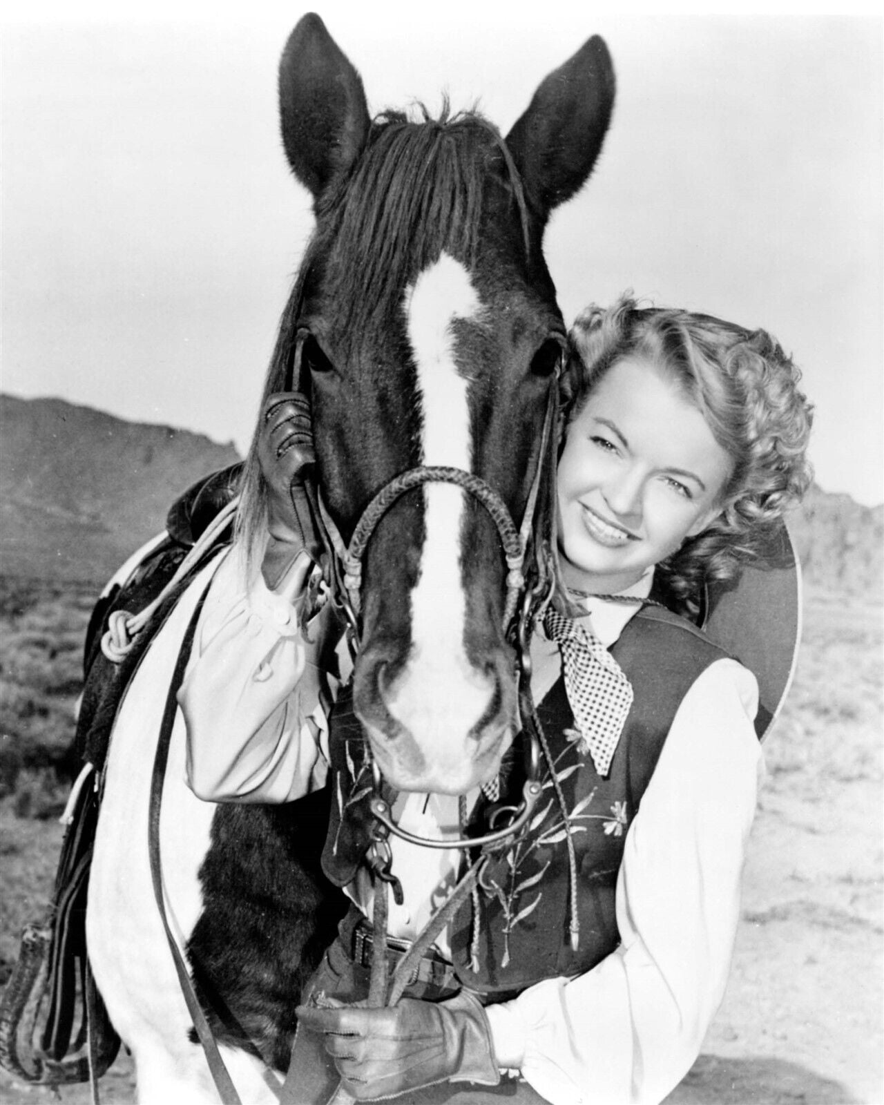 Dale Evans smiling pose with her Quarter Horse Buttermilk 5x7 inch ...