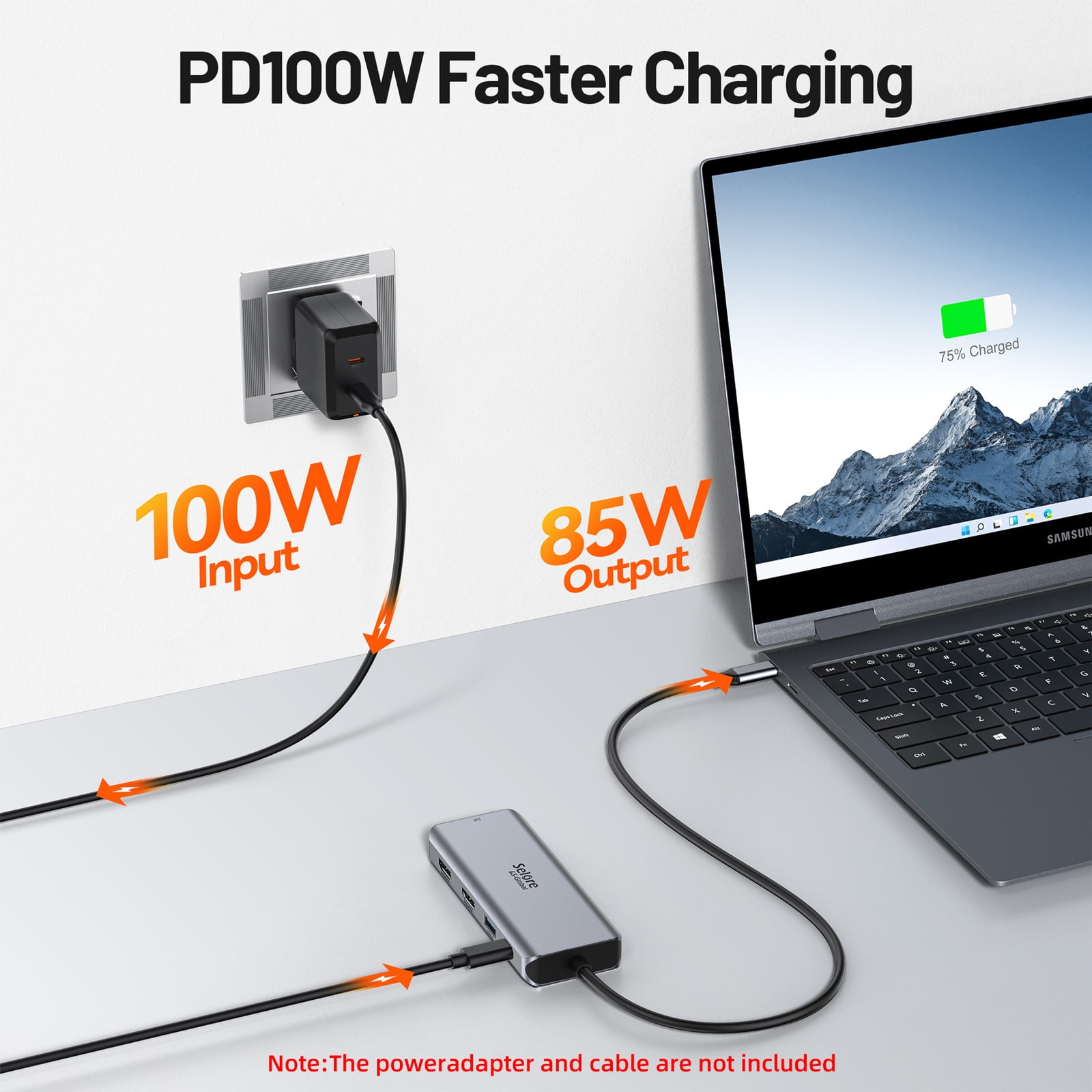USB C Docking Station Dual Monitor USB C to HDMI Adapter USB C Hub 9 in 1 Laptop Docking Station Dual HDMI with Displayport,100W PD,SD/TF,3 USB Ports