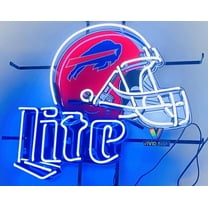 Queen Sense 20"x16" Millers Lite For Buffalos Sports League Bills Team Helmet Neon Sign HD Vivid Printing Handmade Artwork Neon Light 120LBBTHVVD
