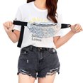 thumbnail image 3 of Women Girls Waist Fanny Pack Floral Glitter Holiday Belt Bag Pouch Travel Hip Bum Bag Women Small Purse, 3 of 9