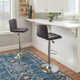 thumbnail image 2 of Pemberly Row Tabouret de Bar Moderne en Métal Rembourré Réglable Couleur Chocolat, 2 of 14