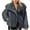 Dark Gray, variant on Womens Faux Fur Coats Trendy Long-Sleeve Coat Winter Fluffy Outerwear Shaggy Parka Coat Brown L