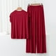 thumbnail image 4 of Conjunto de pijama holgado para mujer: camiseta de manga corta y pantalones con cordón, poliéster y spandex, para todas las estaciones, tallas M-XXL., 4 of 7