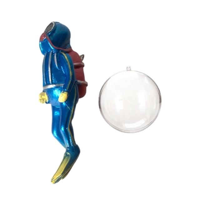 Figura de acción de buzo en miniatura Hugo decoración de peceras color azul