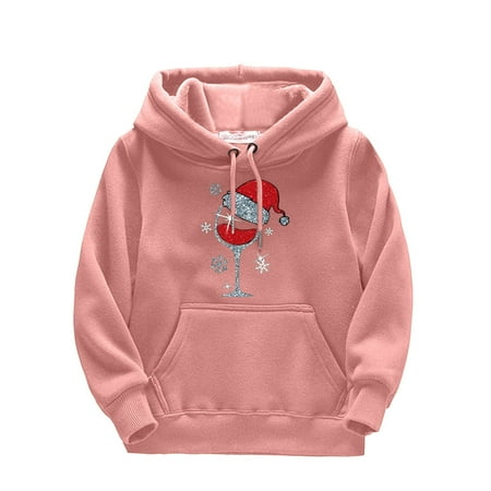 

Toddler Kids Girls Boys Christmas Red Glass Prints Drawstring Pullover Hooded Comfortable Tops Loose Long Sleeve Blouse with Pocket Sweatshirt Toddler Sweatshirt Hoodie Stop Talking Sweatshirt