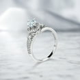 thumbnail image 3 of Gem Stone King 925 Sterling Silver Sky Blue Aquamarine Engagement Ring for Women (1.44 Cttw, Round 5MM, Gemstone March Birthstone, Size 8), 3 of 4