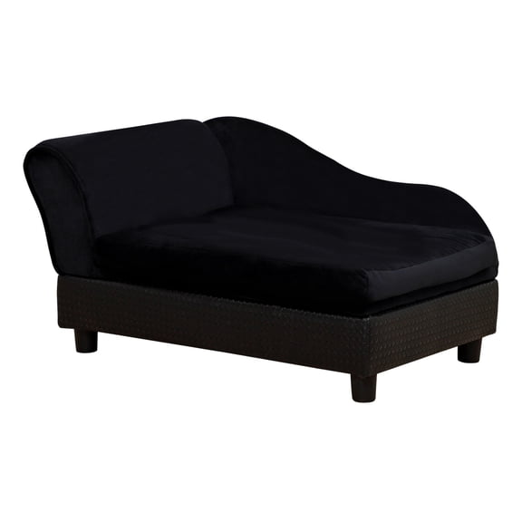 Pet Sofa Bed with Storage, Cat & Small Dog Couch - Black -