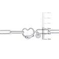 thumbnail image 2 of Everly Women's Fancy-Cut Sterling Silver Paper Clip Link Chain Heart Charm Bracelet, 2 of 8