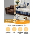 thumbnail image 5 of Navy Blue Coastal Couch Cover for 2 Cushion Sofa, Ocean Nautical Starfish Coral Striped Washable Loveseat Sofa Covers Slipcover for Sectional Sofas L-Shaped, Couch Throw Cover 71"x118", 5 of 9